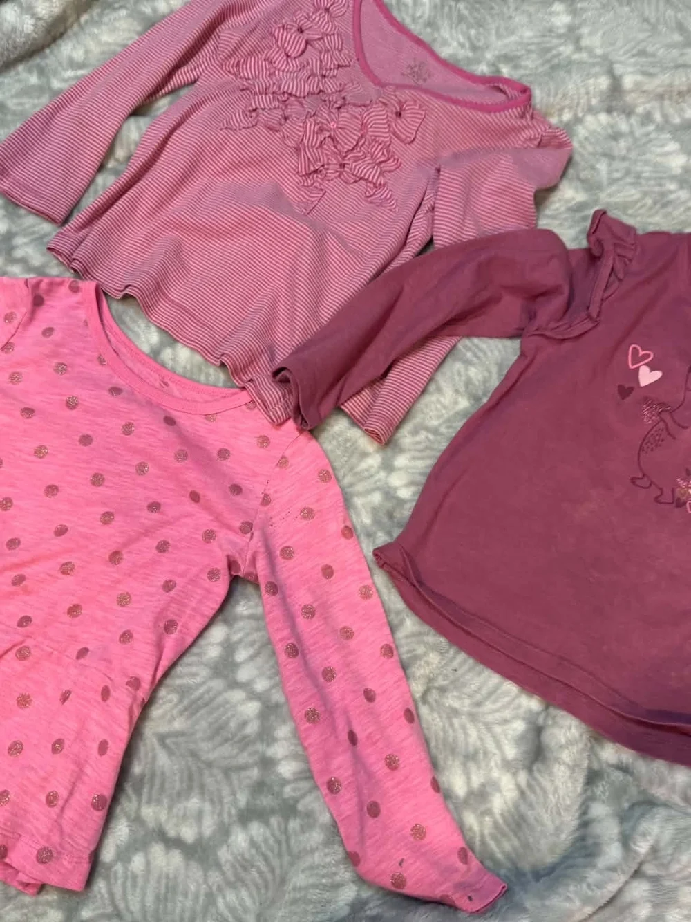 Carter's Pink & Berry Girls' Long-Sleeve Tees - Set of 3